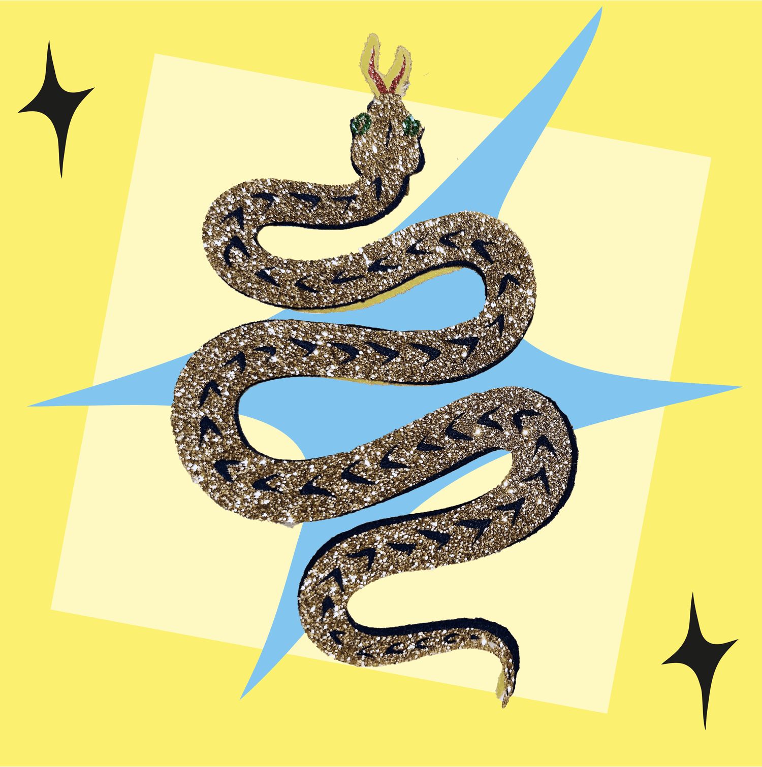 Serpent d'or - broche